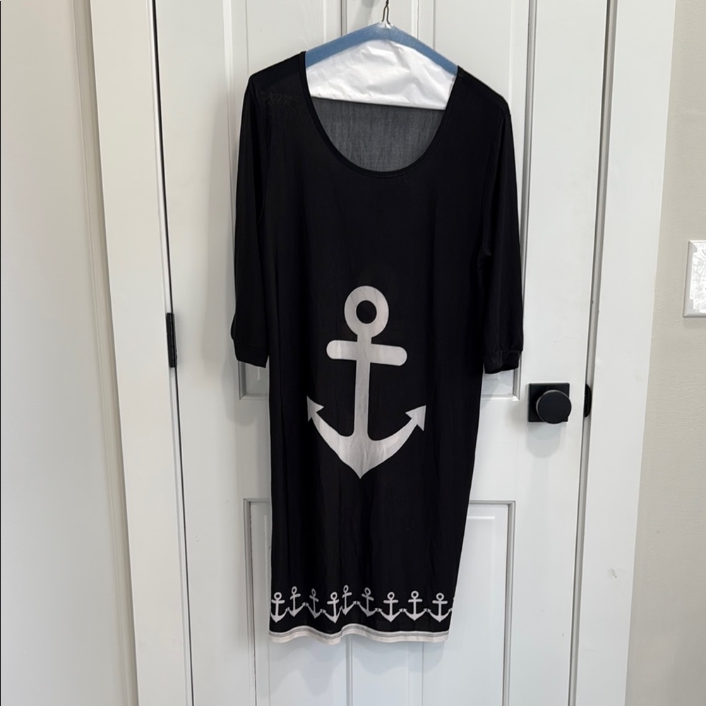 Ahoy! Cute Cover-Up with White Anchor Design